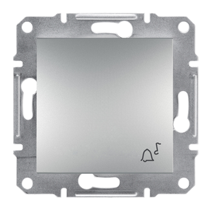Выключатель одноклавишный кнопочный звонок алюминий ASFORA Schneider Electric